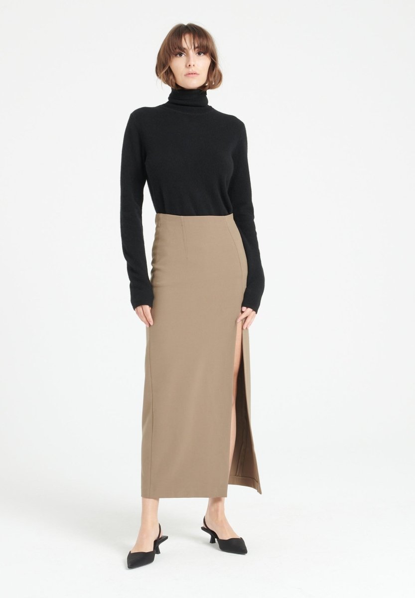 Pull col roulé cachemire noir femme - LILLY 3-2